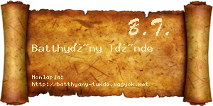 Batthyány Tünde névjegykártya